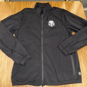 Reigning Champ Stretch Nylon Black Full Zip Jacket Mens XL Portland timbers